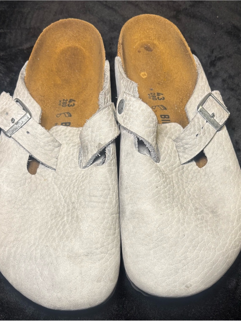Birkenstock Men's Light Gray Slip-On Clog with Buckle